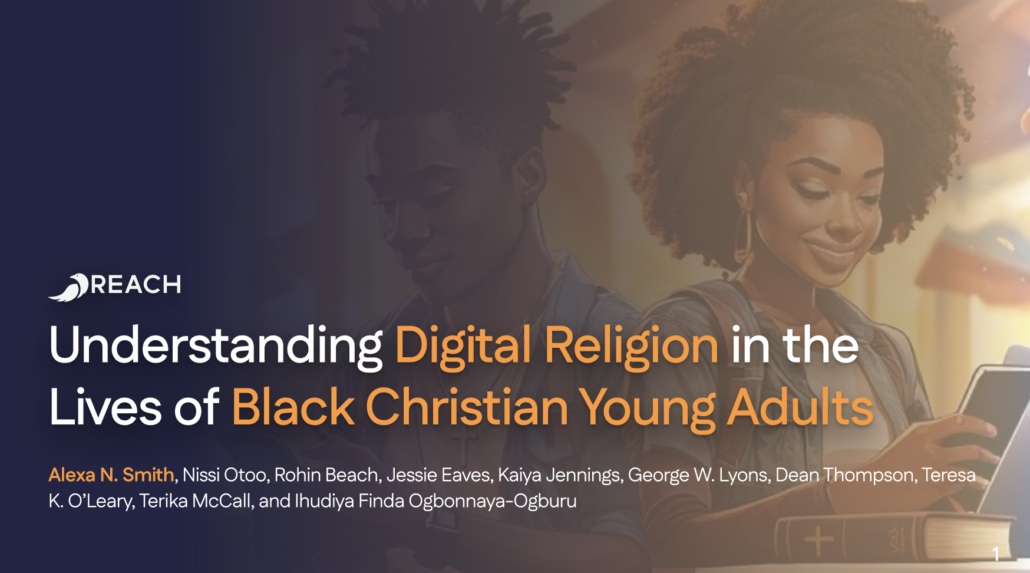 Image of a PowerPoint Screen with the title, "Understanding Digital Religion in the Lives of Black Christian Young Adults."